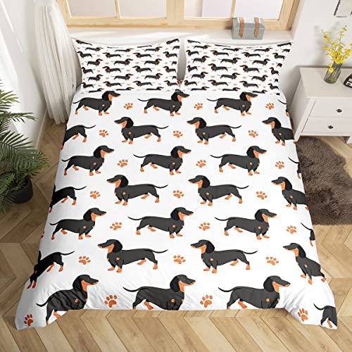 Housse de couette teckel en microfibre parure de lit anti-plis pour enfant