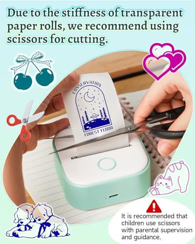 Image of Phomemo T02 Mini Sticker Printer, Thermal Print Pods, Green | 50mm HD Print, Smart APP, Gift, DIY Journal, Memos, Study Notes