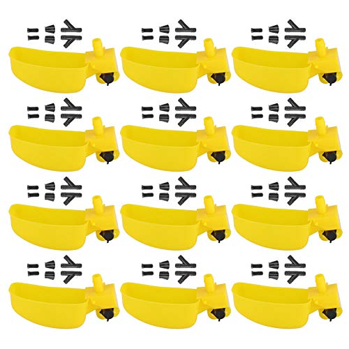 12 Pcs Tasses D'eau De Caille Pigeon Abreuvoir Automatique Oiseaux Abreuvoir Mangeoire Tasse À Boire Bol Volaille Système D'arrosage Des Oiseaux Outils D'agriculture pour Cage Accrocher Buveur Élevage