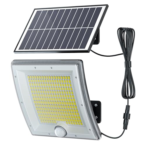 JACKYLED Gebogene, Solarlampen für Außen,Wasserdichte Solarlampen für Außen mit bewegungsmelder (1 Stück)