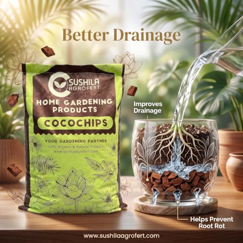 Image of Sushila Agrofert Coconut Husk 3Kg Natural Low EC Coco Chips Soil Enhancer for Gardening Potting Mix Orchid Houseplant Root Aeration Moisture Retention for All Types of Plants