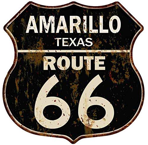 Amazon.com: Amarillo, Texas Route 66 Shield Metal Sign Man Cave