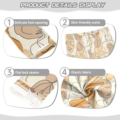 ALAZA Girls' Leggings Children's Yoga Pants Skinny Printed Dance Faces Drawings Comfortable 4T2