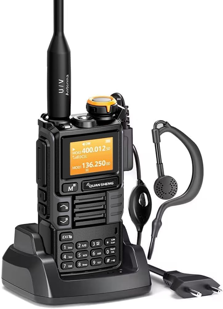 Quansheng UVK5(99) Talkie-Walkie AM/FM/DTMF 200CH 20-1000MHz NOAA Prévisions Météo avec Copie Flash Fréquence Type-C Écran LCD pour Randonnée Camping Voyage Radio Bidirectionnelle (Grey)
