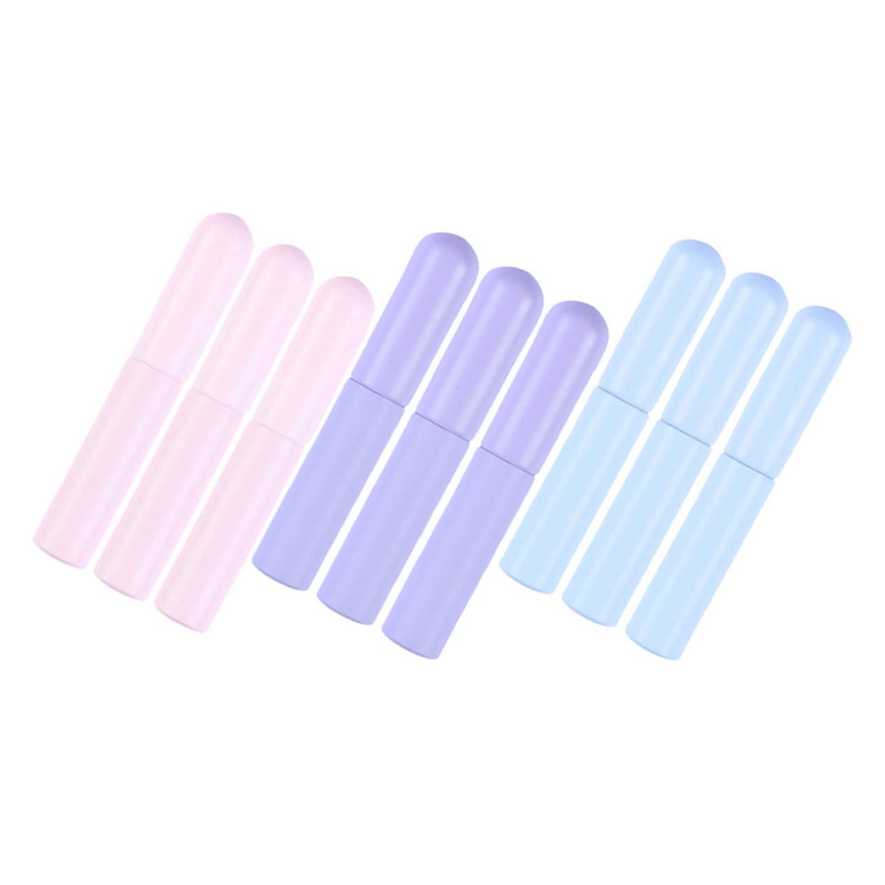 Gogogmee 9 Pcs Portable Silicone Lip Brush Set with Caps Soft Makeup Applicators for Lipstick Travel Daily Use for Quick Touch Ups and Versatile Makeup Application