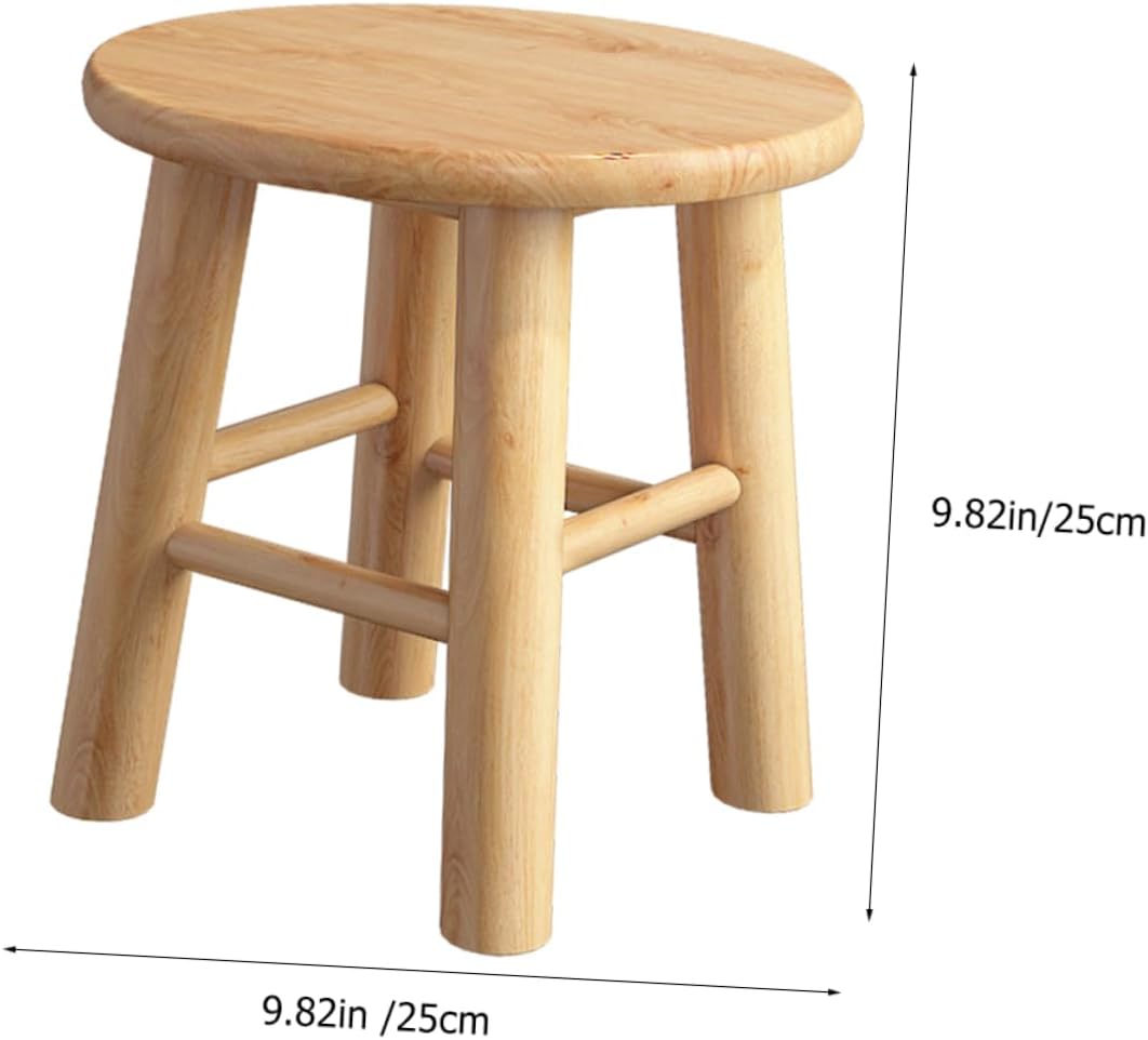Elegant Solid Wood Stool Reusable Boys and Girls Step Stool for Bathroom Non-Slip