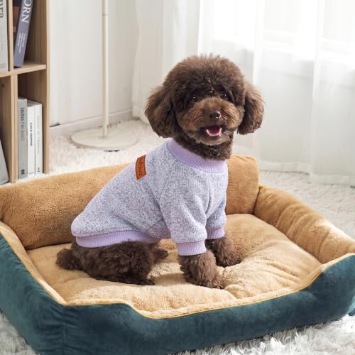 Image of 1 Pack Dog Sweaters for Small Dogs Girl Boy Winter Fleece Clothes Warm Soft Dog Sweatshirt Outfit for Dogs Cats Pet Apparel