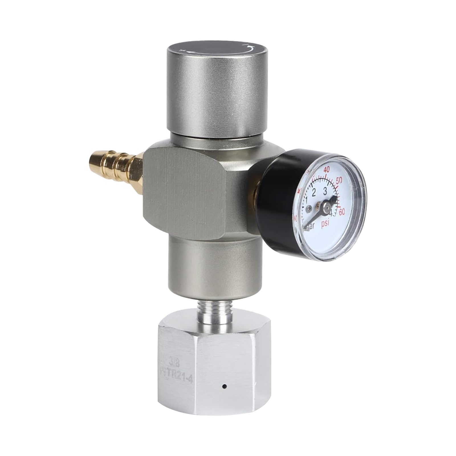 Riduttore Di Pressione Co2, 2 In 1 Mini Regolatore Di Pressione CO2, Regolatore Di Gas Co2 In Rame Manometro Di Soda Con Adattatore Da 3/8" A Tr21.4, Per Produttore Di Minerale Soda Birra