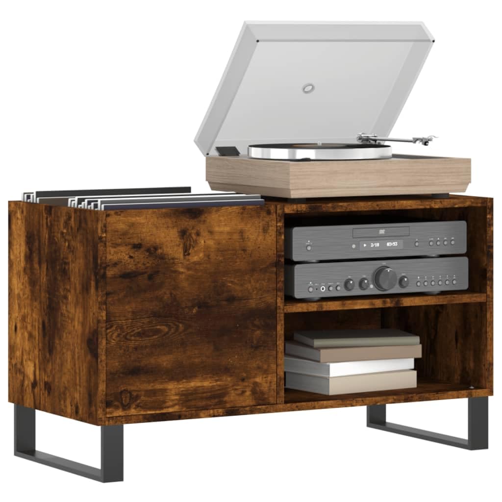 Armadio per dischi in vinile vintage, in legno e ferro, 85 x 38 x 48 cm, stile retrò, per soggiorno e sala musica, grande organizer per LP