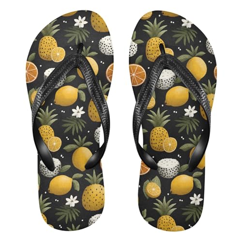 Flip Flop Sandals Cartoon Fruit Print for Women Men Beach Outdoor XS