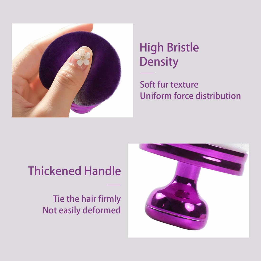 Extra Large Body Makeup Brush for Self Tanner, Leg Makeup & Bronzer Self Tan Applicator, 80mm Wide Round Head Kabuki Brush Provides More Even& Pretty Application with Drawstring Bag (Purple) - Image 6