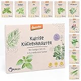 PRIMOZA kultige Küchenkräuter I Bio Saatgut Set mit 10 Kräuter-Sorten I Kräuter Samen Balkon geeignet I Samenfestes Saatgut Bio I Demeter-zertifiziert und ressourcenschonend hergestellt