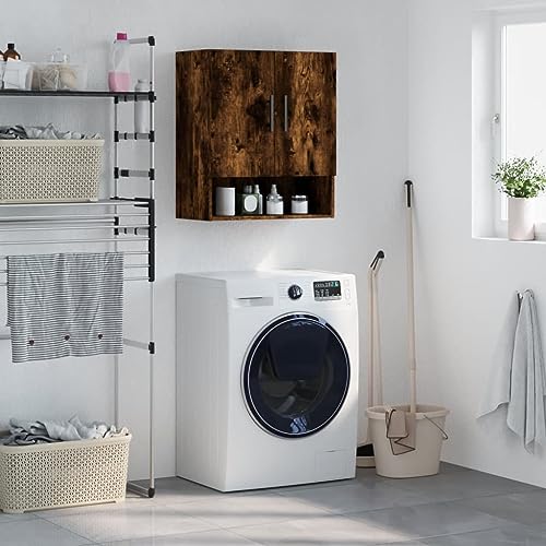 TJROO Meuble de rangement mural pour chambre à coucher ou à tout autre espace de logement buffet design minimaliste chêne fumée 60 x 31 x 70 cm