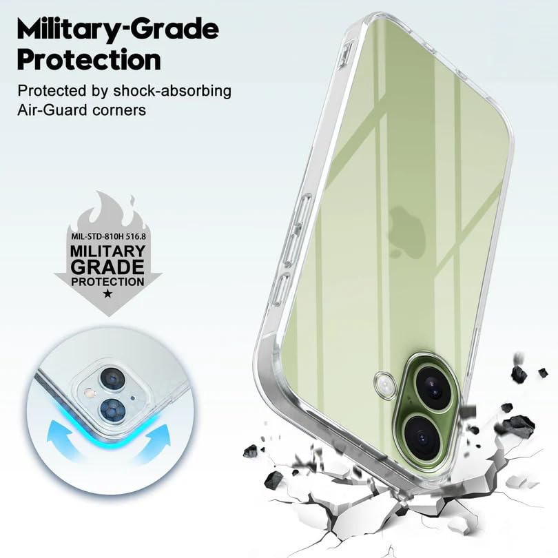 Image of DIZORO Crystal Clear Compatible with iPhone 17 Case with Anti-Yellow Anti-Scratch Shockproof Transparent Cover