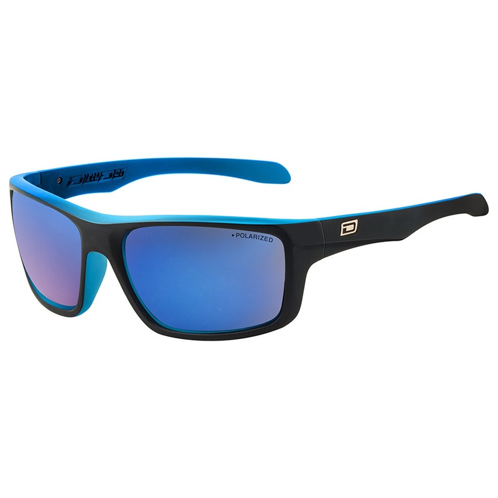 DIRTY DOG AXLE Mens/Womens POLARISED Sunglasses BLACK & BLUE / BLUE MIRROR 53353