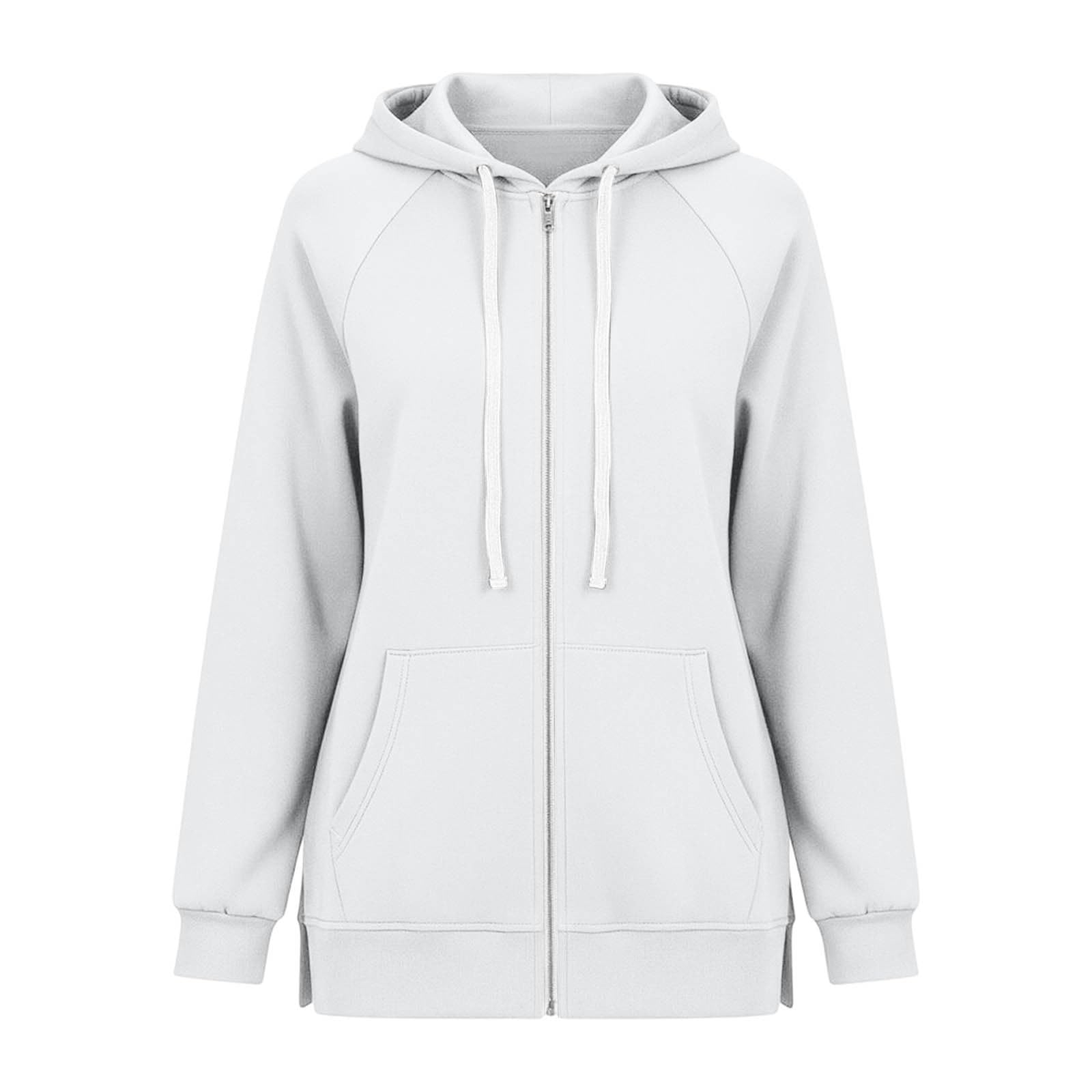 AEGJEGVD Hoodie Femme Long Zippé Coupe Ample Manches Longues