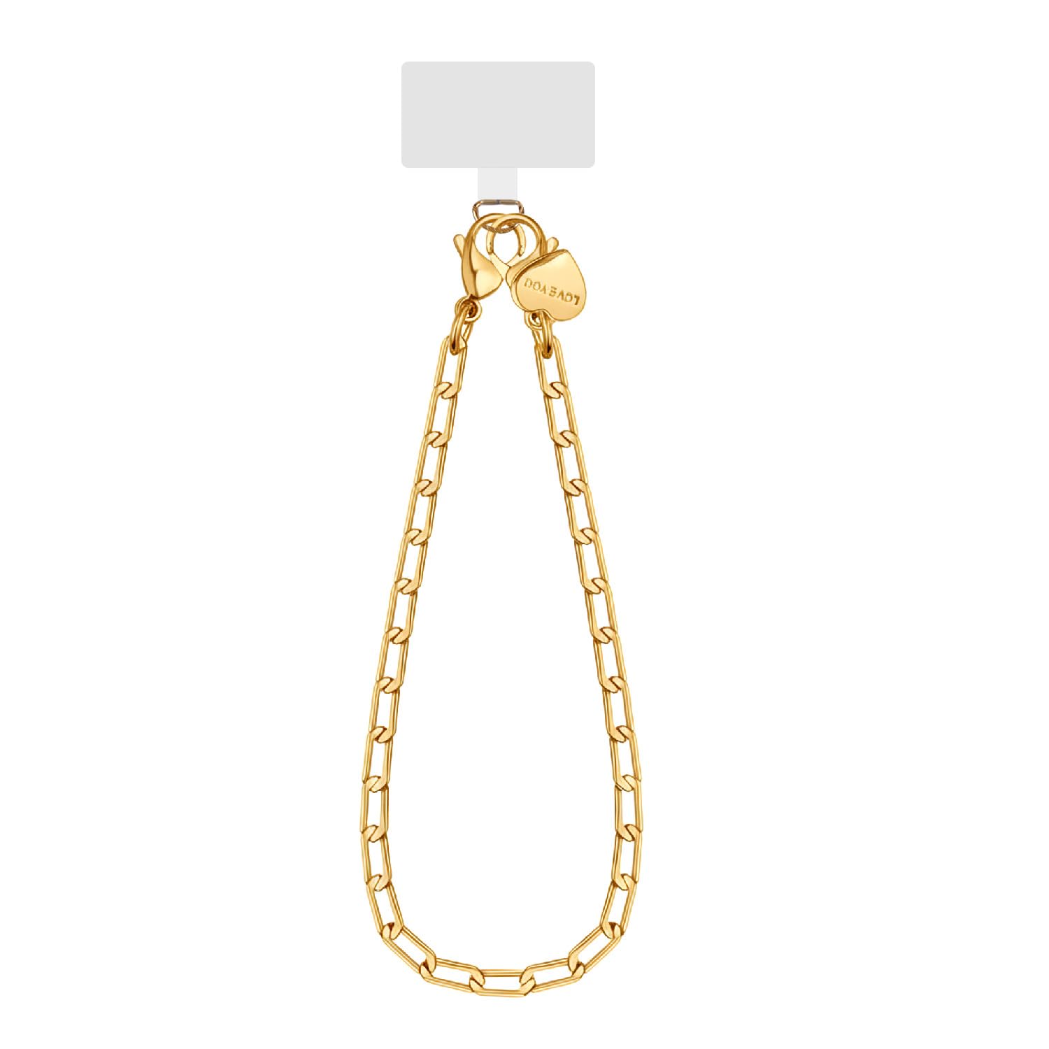 Tabanzhe Women's Gold Phone Wrist Strap For ,Metal Mobile Phone Lanyard With Tether Tab, Detachable Anti-Theft Chain For Most Phones, Comfortable Hands-Free Wristlet(Gold)