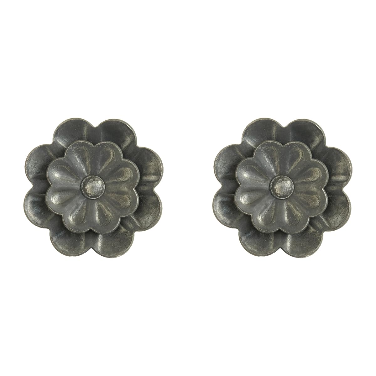 Fiore decorativo in ferro battuto Ø 95 mm spessore 4 mm Set 2 pezzi Made in Italy