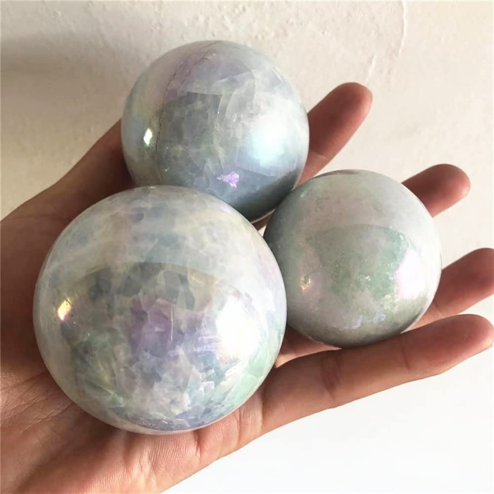 EFLAL Magia Naturale Sfere di Pietre preziose Naturali Lucide Angelo Aura Celestite Sfera di Cristallo for Feng Shui Pietra di Cristallo