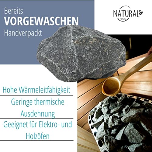 ULTINESS Saunasteine 20 kg OLIVIN DIABAS finnische Aufgusssteine – Ansicht 3