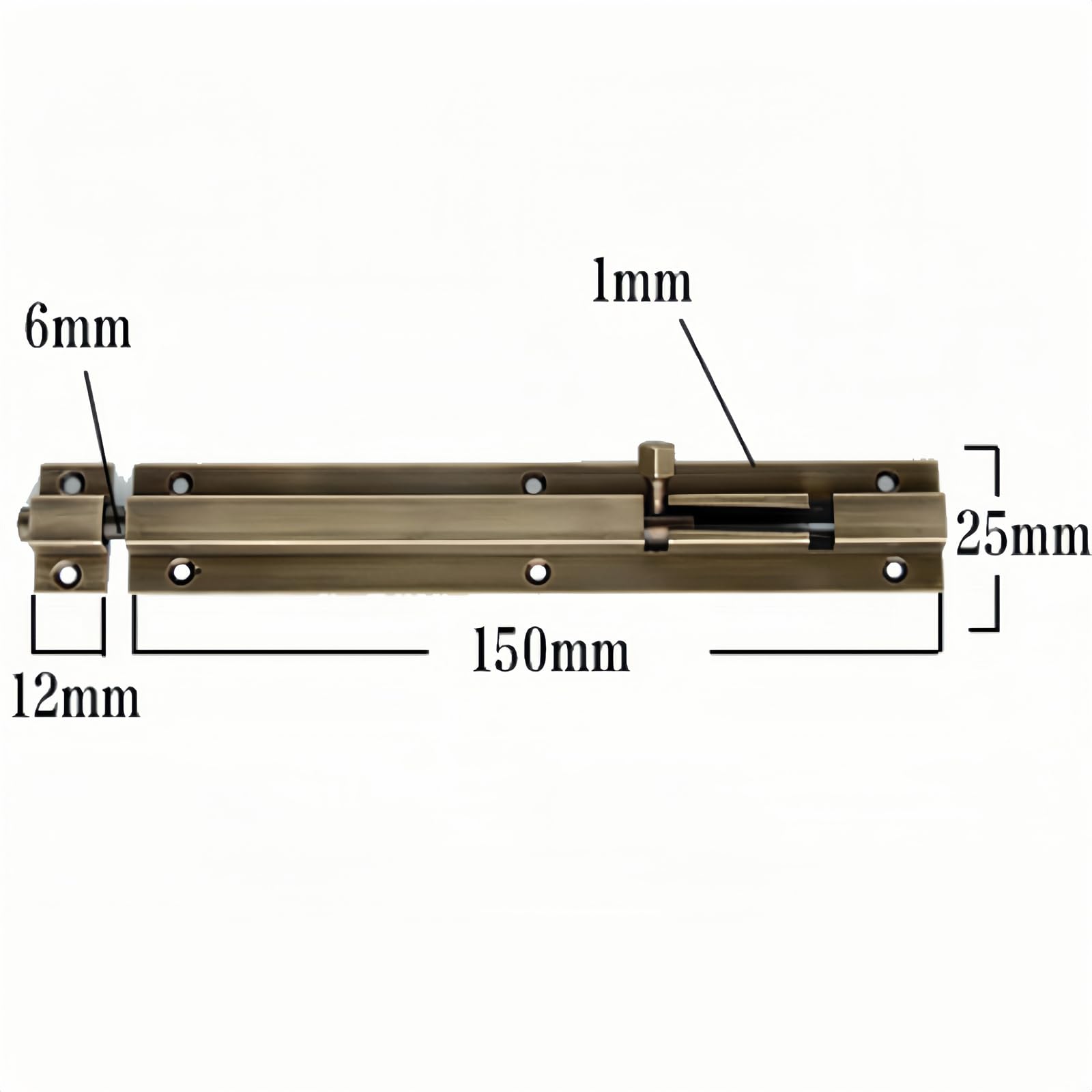 Boxonly Door Bolt 6 Inch Antique Pure Copper Bolts Barrel Slide Lock with Screws for Bathroom Toilet Gate and Shed Doors,Bronze Color - Image 4