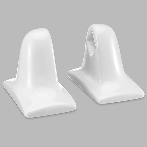 Toallero de cerámica de porcelana blanca para barra de toalla, soporte para poste de soporte de azulejos, juego de azulejos de mediados de siglo,