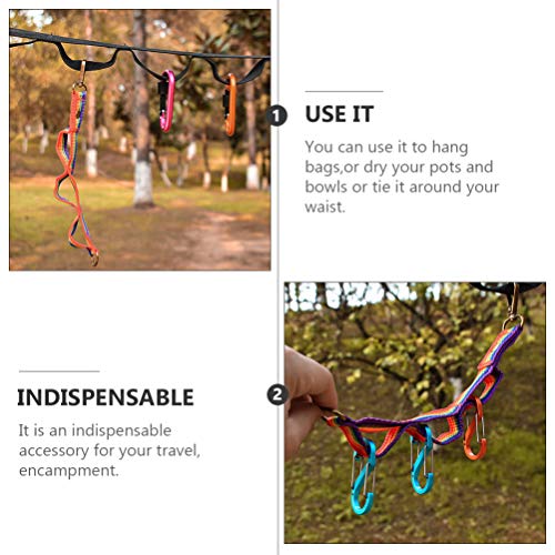 CLISPEED 4 Peças de Corda de Acampamento Ao Ar Livre Cabides de Corda Pendurada para Acampamento Ace