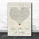 Baby's Gotten Good at Goodbye Script Heart Song Lyric Print
