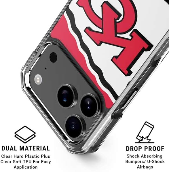 Skinit Clear Phone Case Compatible with iPhone 17 Pro Max - Officially Licensed NFL Kansas City Chiefs Large Logo Design