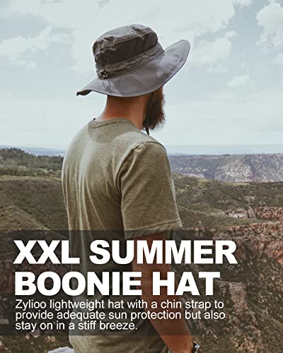 Image of Zylioo XXL Oversize UV Fishing Sun Hat for Big Heads,XL Quick Dry Boonie Hats,Large Cooling Safari Hats with Strap