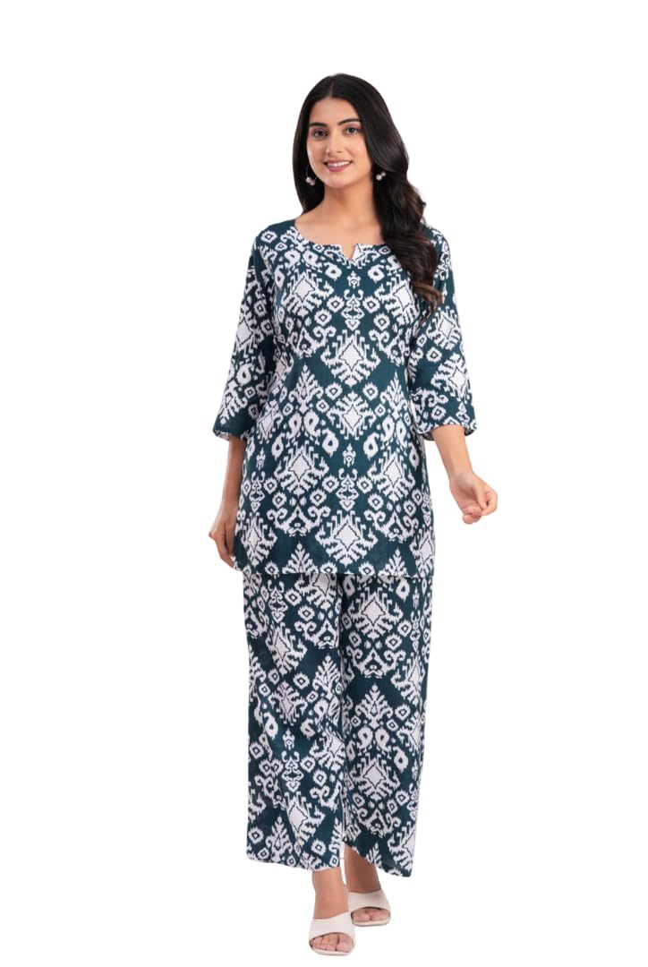 Women Cotton Lounge Wear Set – Printed Top & Pyjama Co-Ord Set | Soft Breathable Fabric | Daily, Nightwear & Home Wear | Small to 3XL-image-27