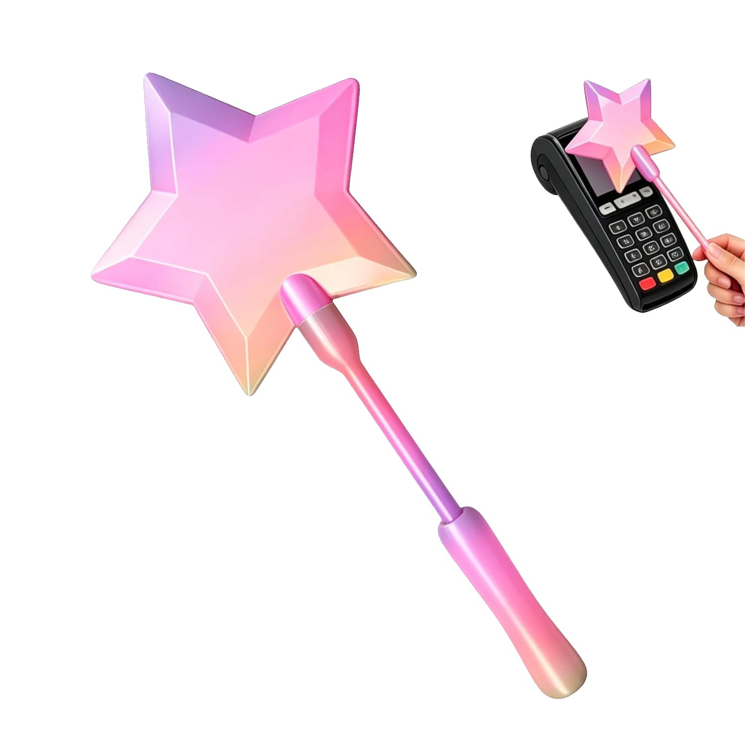 Credit Card Wand, Contactless Payment Card Wand with Secure Slot, Fun Payment Experience for Everyday Use, Rainbow Color Star Design, Single Piece Credit Card Apply Tool-image-37