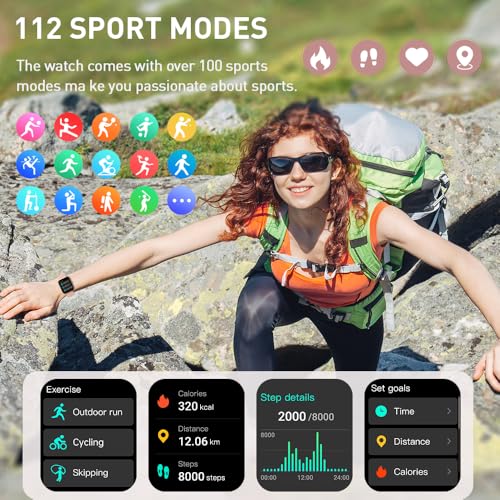 Smart Watch(Answer/Make Call), 2025 New Smartwatch for Men Women, 1.96" HD Fitness Watch with 110+ Sport Modes, Heart Rate, Sleep Monitor, Pedometer, IP68 Waterproof Activity Tracker for Android iOS - Image 7