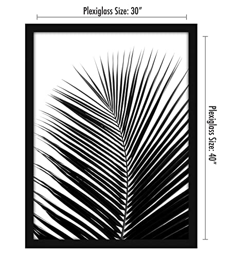 Americanflat 30x40 Picture Frame with Polished Plexiglass - Black Picture Frame - Wide Photo Frames Made of Engineered Wood for Vertical or Horizontal Wall Display - Epic Collection - Black