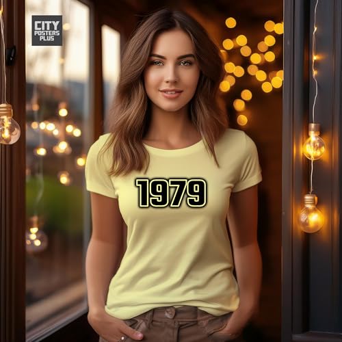 T-shirt femme 1979 XL jaune beurre ne rétrécit pas coupe fluide confortable - 4