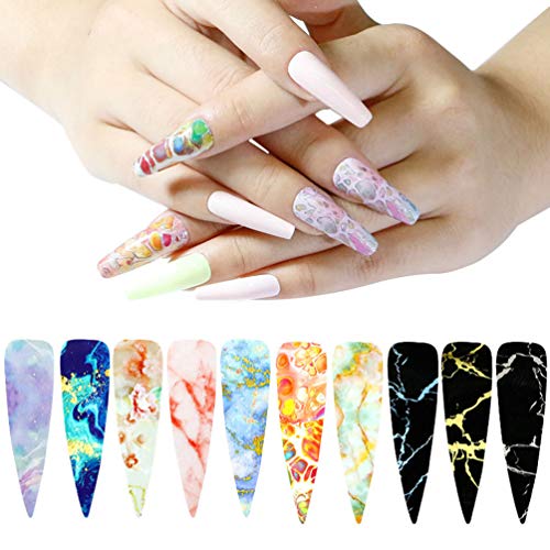FRCOLOR 2Pcs Nagelfolie Aufkleber Sternenhimmel Nagelfolie Kleber Transferaufkleber Blumenfolie Nagelkunstpolitur… – Bild 5