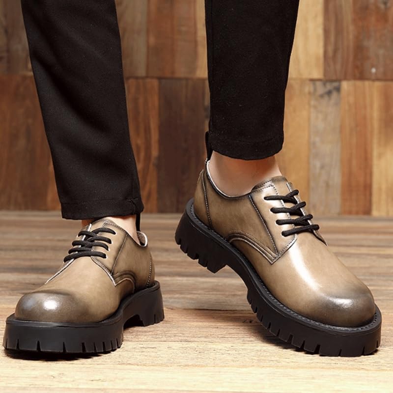 Formal Business Casual Punched Leather Oxford Classic Lace Up Derby Business Work Dress Shoes Genuine Cowhide Leather3