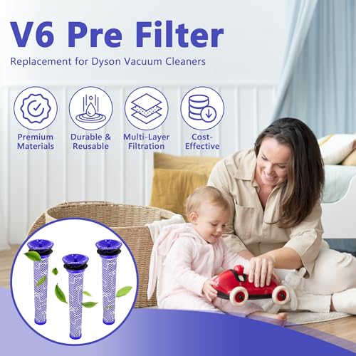 3Pack Pre Filter Replacement for Dyson V6 V7 V8 DC58 DC59 Series Vacuum Replace Part # 965661-01