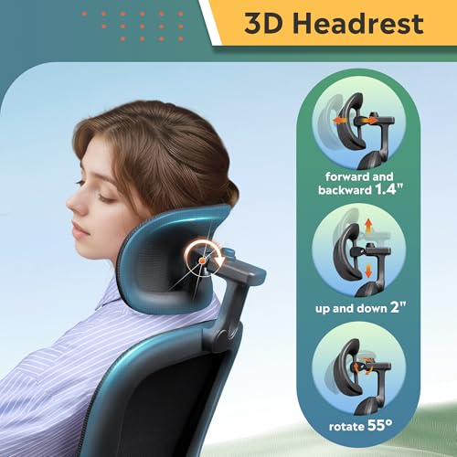 DEVAISE Ergonomic Mesh Office Chair with Lumbar Support, Swivel Comfy Home Office Chair with High Back, Flip-up Armrests with Breathable Mesh, Black - Image 6