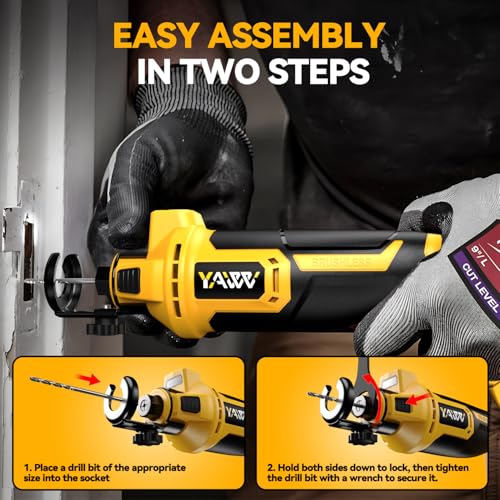 Image of Cordless Drywall Cut-Out Tool for Dewalt 20V Battery, 3 Speed Adjustable Brushless Rotary Saw with Up to 30000 RPM, Compact Spiral Saw Kit for Cutting Wood Drywall,Sheetrock,Wood, (Bare Tool Only)