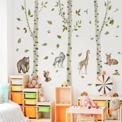 Vinilo decorativo infantil diseño árbol de abedul grande miniatura 2