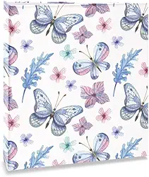 Álbum de fotos Ical, encadernação tradicional, para 120 fotos 10x15cm - envelope plástico transparente - linha Floral - modelo borboletas - 320