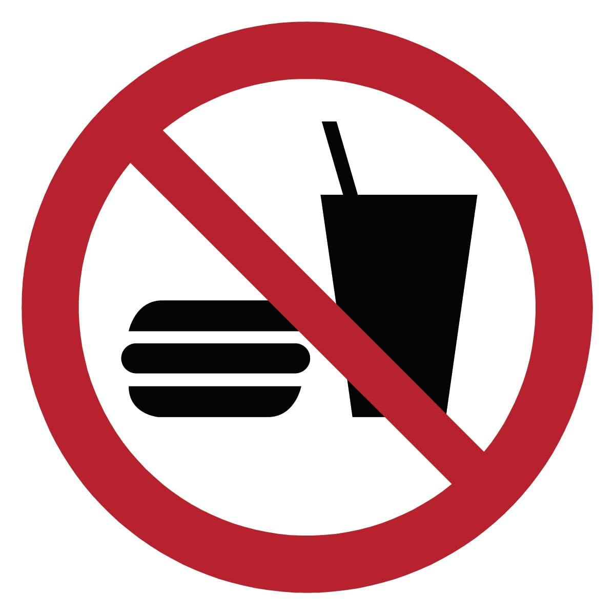 Ambiance Sticker autocollant ISO7010, interdiction de manger, 40 cm