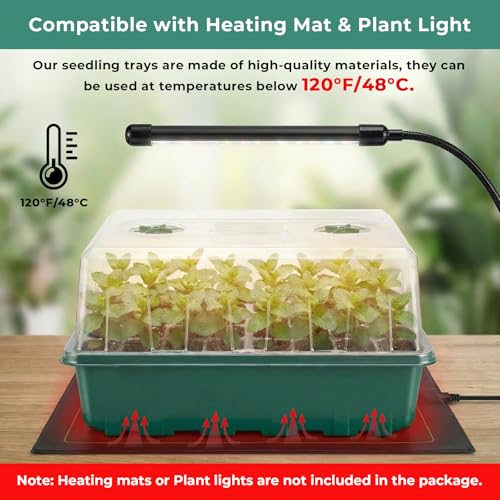 Image of Hanaoyo Self-Watering Seed Starter Tray 2 Packs, 96 Cells Seed Starter Kit with Humidity Vented Domes and High Lid, Germination Kit for Indoor Greenhouse Seed Starter