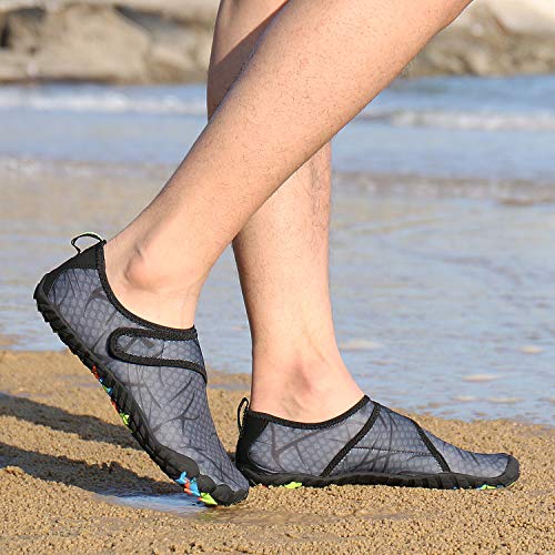 Image of MAYZERO Water Shoes Men Women Swim Surf Shoes Beach Pool Shoes Wide Toe Hiking Aqua Shoes Winter House Slippers