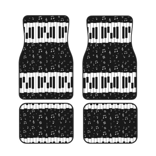 Alfombrillas de coche antideslizantes de neopreno premium con elegante patrón de notas musicales