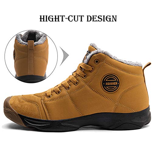 Image of UPSOLO Mens Winter Trekking Backpacking Snow Boots Water Resistant Shoes Anti-Slip Fully Fur Lined Casual Lightweight Hiking Boot