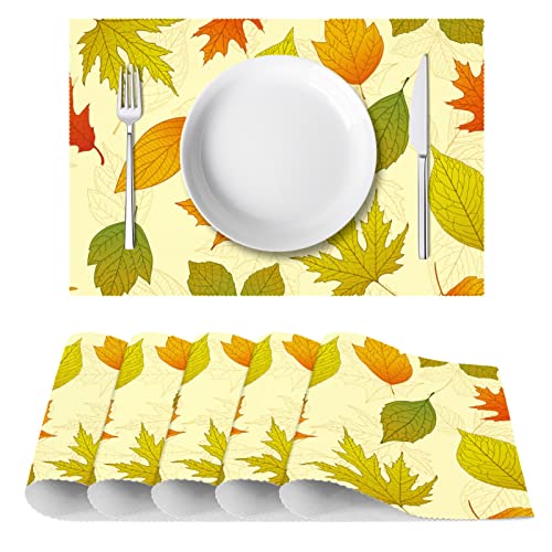 Sets de table automne lot de 6 lavables antidérapants pour repas de saison