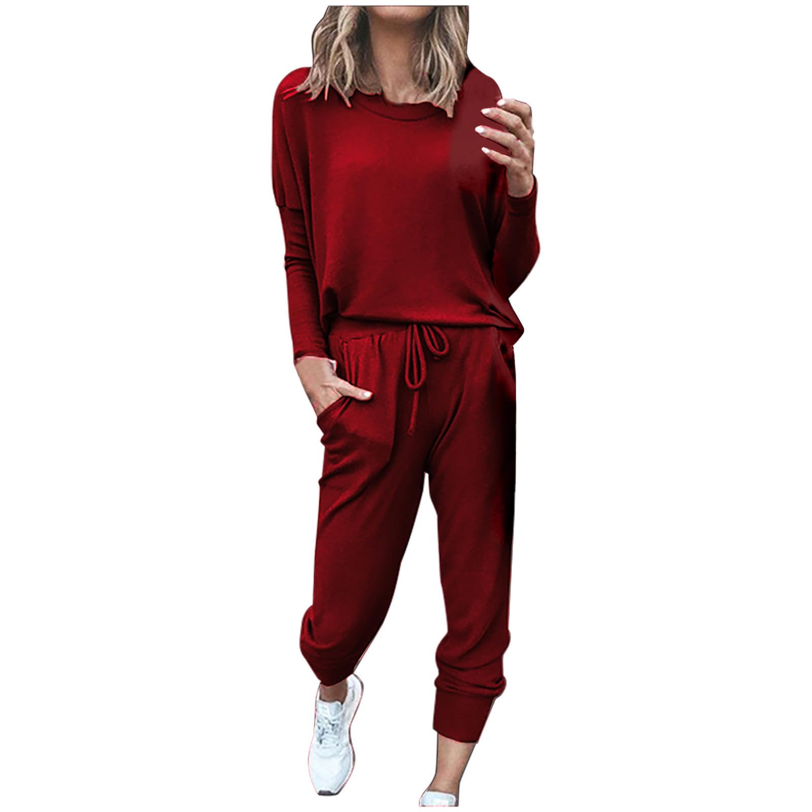 APIVOESweatsuits for Women Set 2 Piece Outfits Plus Size Sweatshirts Joggers Sweatpants Matching Sets Fall Lounge Tracksuit