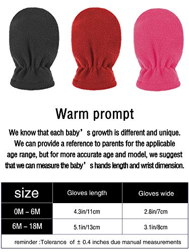 Image of SATINIOR 3 Pairs Baby and Toddler Winter Mittens Kids Fleece Warm Mittens for Baby Boy & Girl
